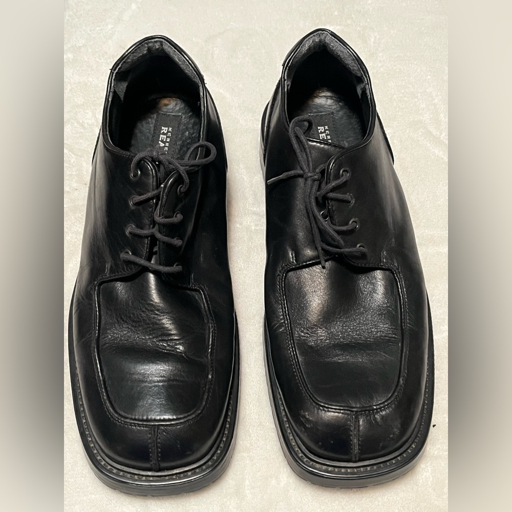 Kenneth Cole Reaction Black Leather Oxfords